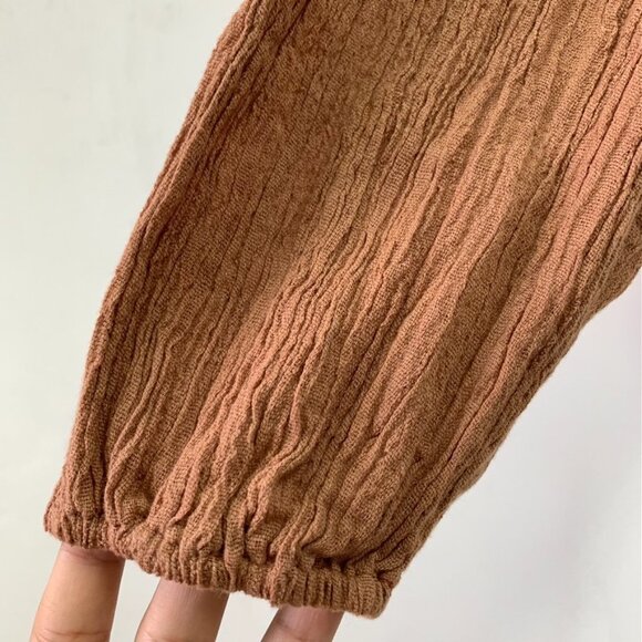 Savannah Marrow Sunnie Brown 100% Organic Cotton Handwoven Crop Top Size XS - Picture 10 of 15